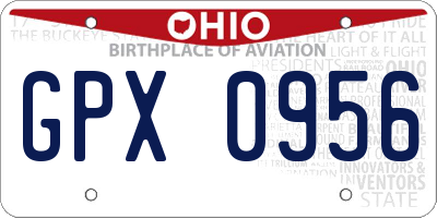 OH license plate GPX0956