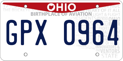 OH license plate GPX0964
