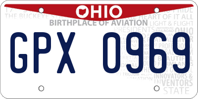 OH license plate GPX0969
