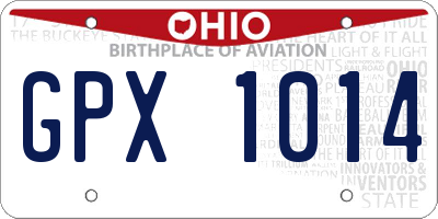 OH license plate GPX1014