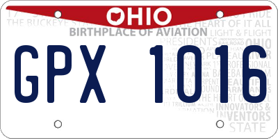 OH license plate GPX1016