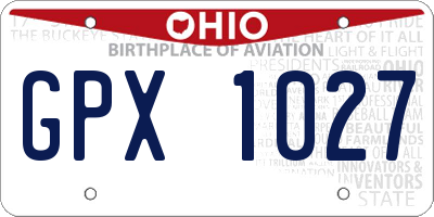 OH license plate GPX1027