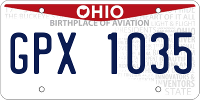OH license plate GPX1035