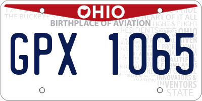 OH license plate GPX1065