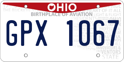 OH license plate GPX1067