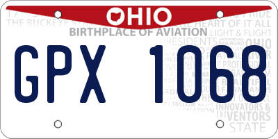 OH license plate GPX1068