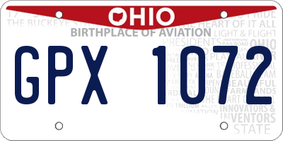 OH license plate GPX1072