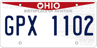 OH license plate GPX1102