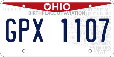 OH license plate GPX1107
