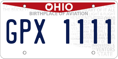 OH license plate GPX1111