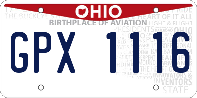 OH license plate GPX1116