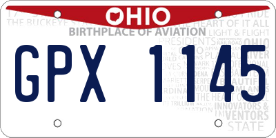 OH license plate GPX1145