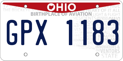 OH license plate GPX1183