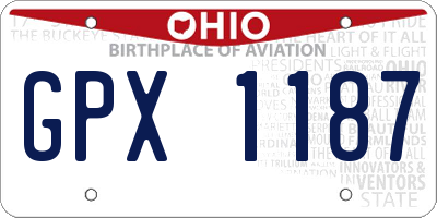 OH license plate GPX1187