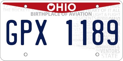 OH license plate GPX1189