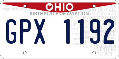 OH license plate GPX1192