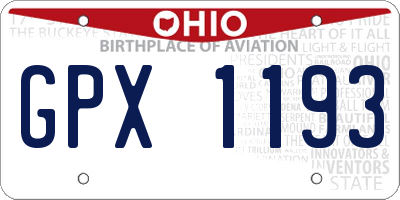 OH license plate GPX1193