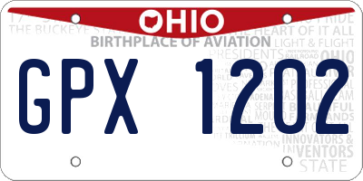 OH license plate GPX1202