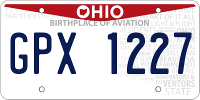 OH license plate GPX1227