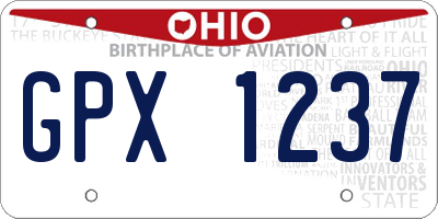 OH license plate GPX1237