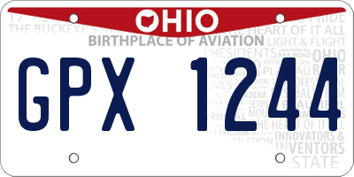 OH license plate GPX1244