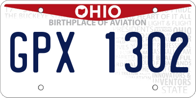 OH license plate GPX1302