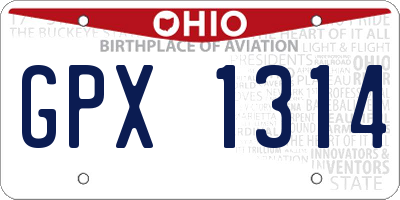OH license plate GPX1314