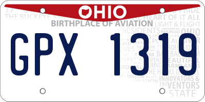 OH license plate GPX1319
