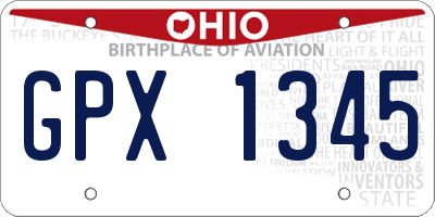 OH license plate GPX1345