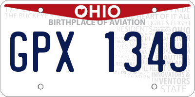 OH license plate GPX1349