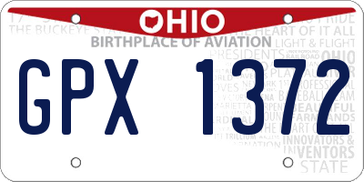 OH license plate GPX1372