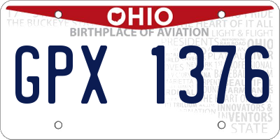 OH license plate GPX1376
