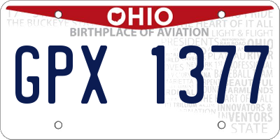 OH license plate GPX1377