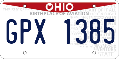 OH license plate GPX1385