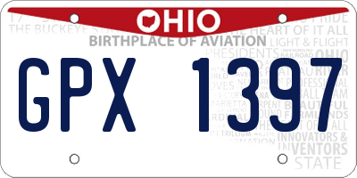 OH license plate GPX1397