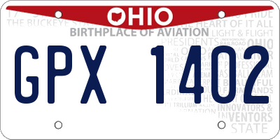 OH license plate GPX1402