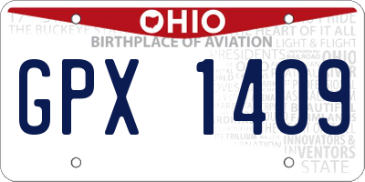 OH license plate GPX1409