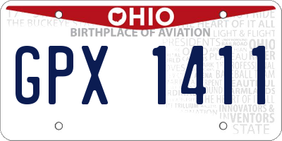 OH license plate GPX1411