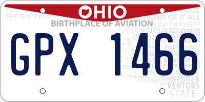 OH license plate GPX1466