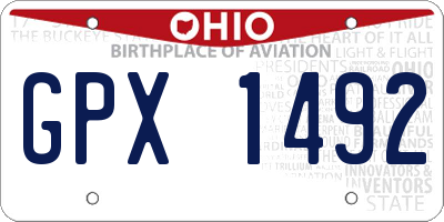 OH license plate GPX1492