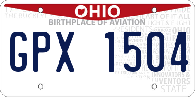 OH license plate GPX1504