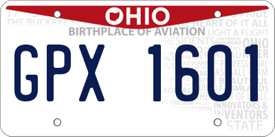 OH license plate GPX1601