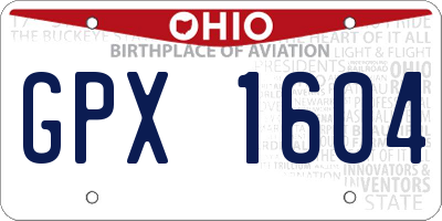 OH license plate GPX1604