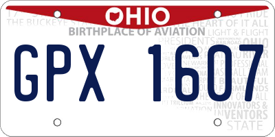 OH license plate GPX1607