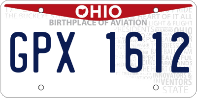 OH license plate GPX1612