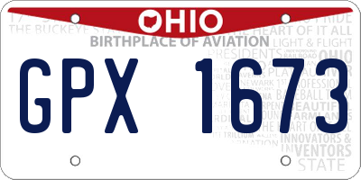 OH license plate GPX1673