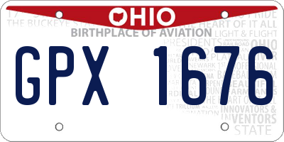 OH license plate GPX1676