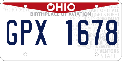 OH license plate GPX1678
