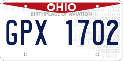 OH license plate GPX1702