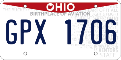 OH license plate GPX1706